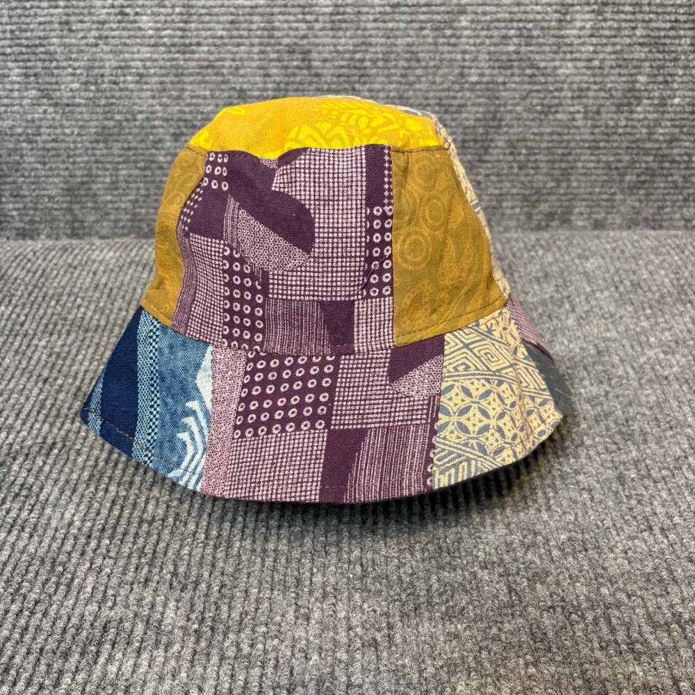 Handmade Patchwork Cotton Bucket Hat Multicolor Boho Boro Japanese Inspired OOAK